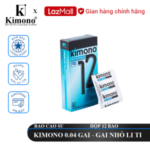 [ KIMONO ] Bao cao su Kimono 0.04 Gai 12 bao – Gai nhỏ liti tăng khoái cảm.